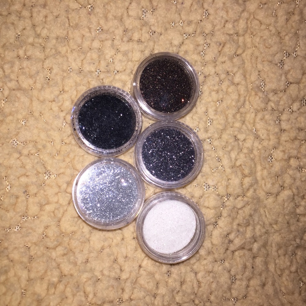 Black/silver glitter eyeshadow bundle